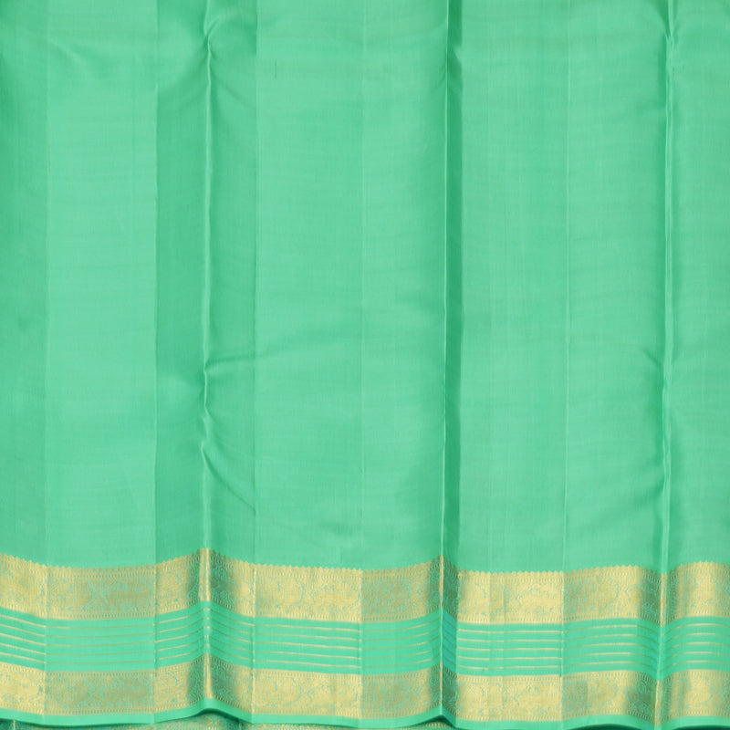 Hayagrivas Handloom Purple Kanjivaram Silk Saree with Sea Green Border KBF252E6-2