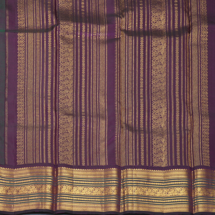 Hayagrivas Handloom Mayilkazhuthu Kanjivaram Silk Saree with Wine Purple Border KBF253E2-6