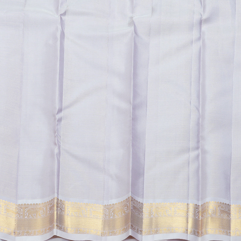 Hayagrivas Handloom Bottle Green Kanjivaram Silk Saree with Lilac Border KBF253E3-2