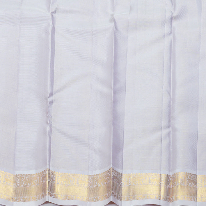 Hayagrivas Handloom Bottle Green Kanjivaram Silk Saree with Lilac Border KBF253E3-2