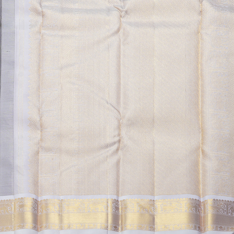 Hayagrivas Handloom Bottle Green Kanjivaram Silk Saree with Lilac Border KBF253E3-2