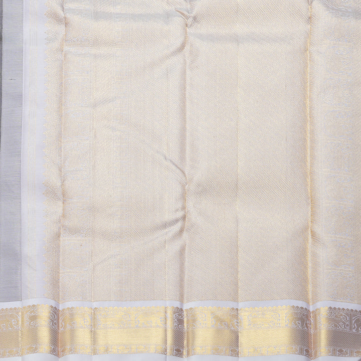 Hayagrivas Handloom Bottle Green Kanjivaram Silk Saree with Lilac Border KBF253E3-2