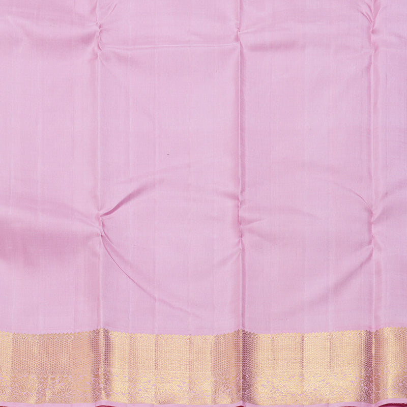 Hayagrivas Handloom Lilac Kanjivaram Silk Saree with Baby Pink Border KBF254E1-2
