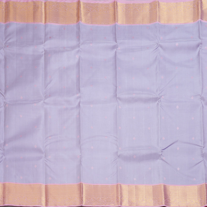 Hayagrivas Handloom Lilac Kanjivaram Silk Saree with Baby Pink Border KBF254E1-2