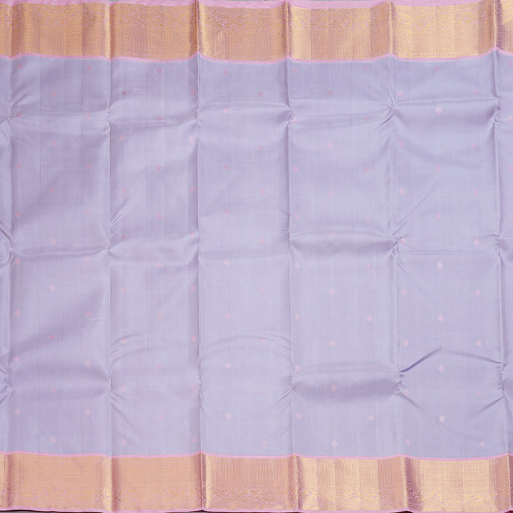 Hayagrivas Handloom Lilac Kanjivaram Silk Saree with Baby Pink Border KBF254E1-2