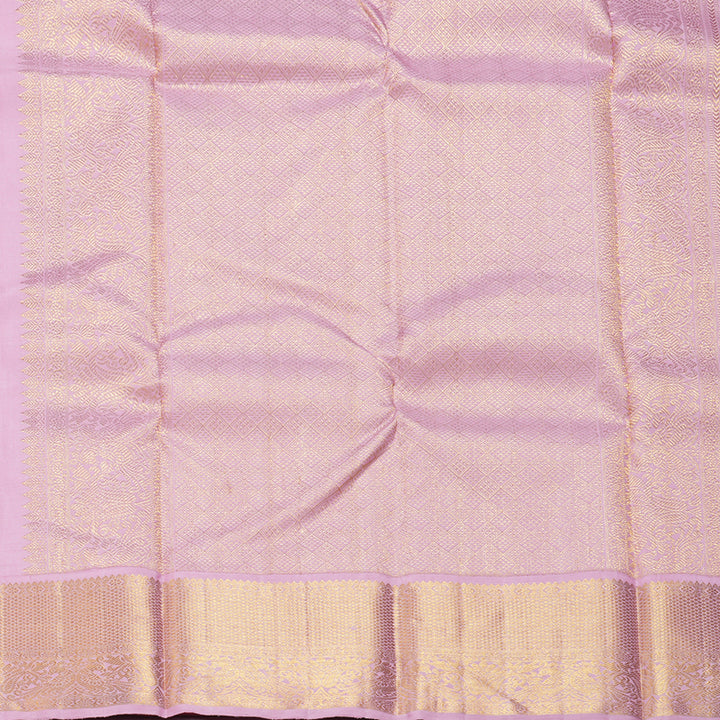 Hayagrivas Handloom Lilac Kanjivaram Silk Saree with Baby Pink Border KBF254E1-2
