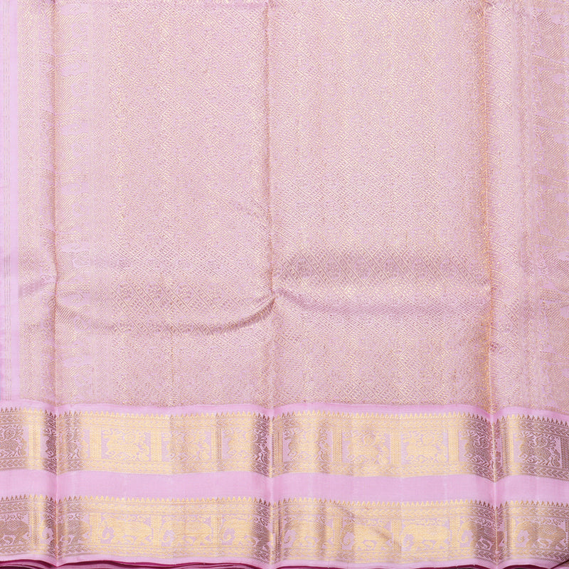 Hayagrivas Handloom Sky Blue Kanjivaram Silk Saree with Rose Pink Border KBF254E2-1