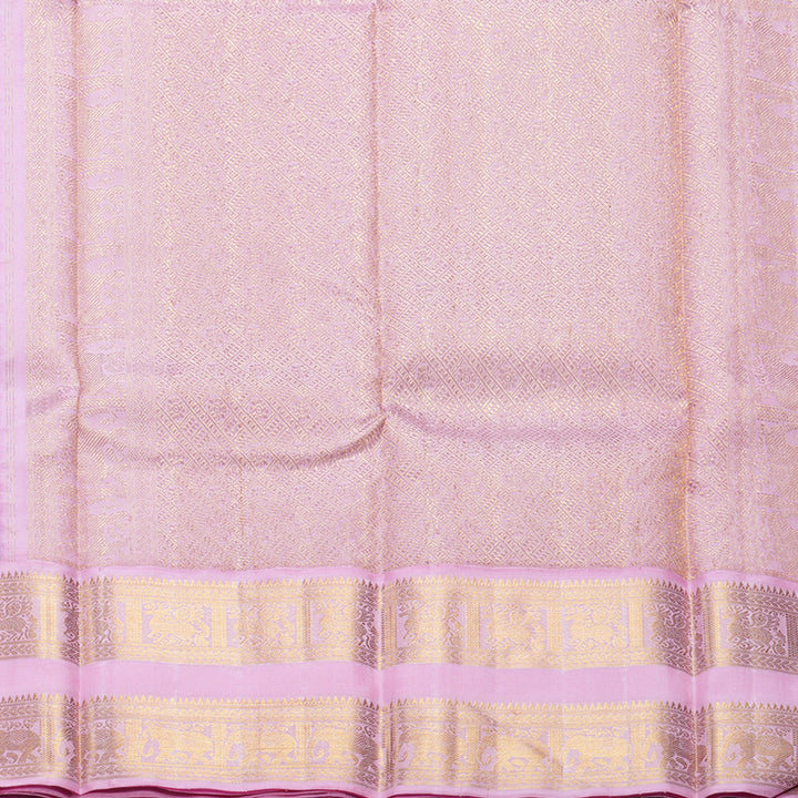 Hayagrivas Handloom Sky Blue Kanjivaram Silk Saree with Rose Pink Border KBF254E2-1