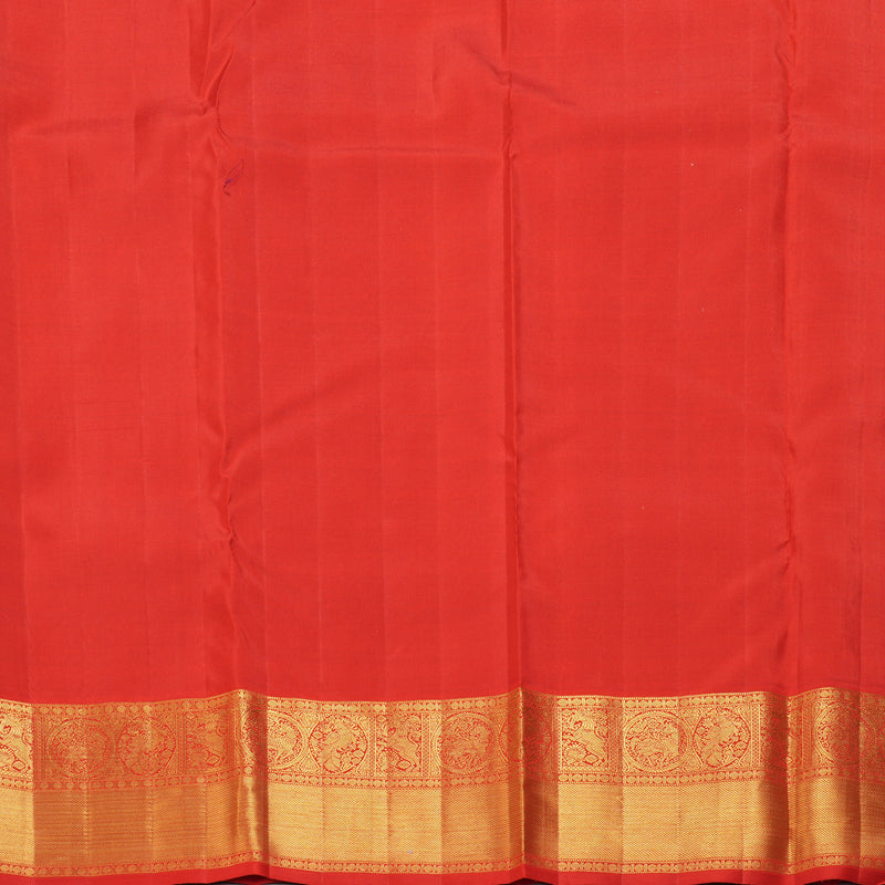 Hayagrivas Handloom Parrot Green Kanjivaram Silk Saree with Red Border KBF254E6-1