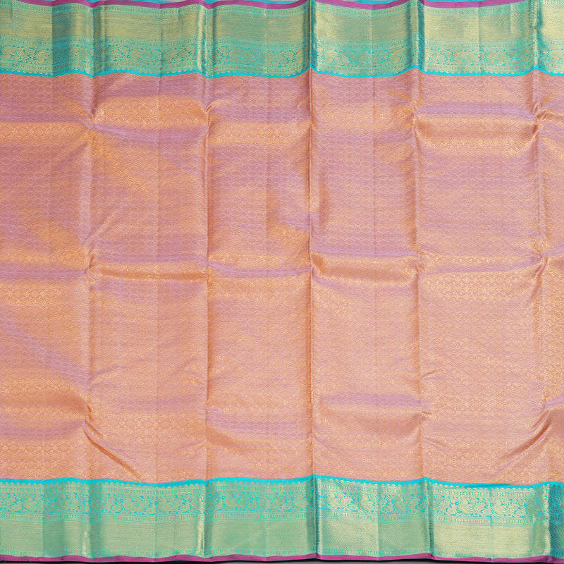 Hayagrivas Handloom Onion Pink Kanjivaram Silk Saree with Sky Blue Border KBF254E6-2