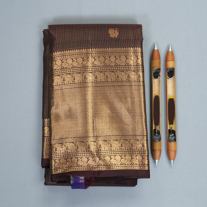 Hayagrivas Handloom Deep Snuff Kanjivaram Silk Saree KBF257E12-2