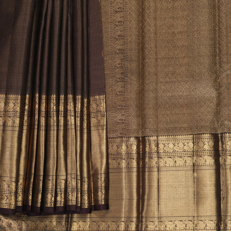 Hayagrivas Handloom Deep Snuff Kanjivaram Silk Saree KBF257E12-2