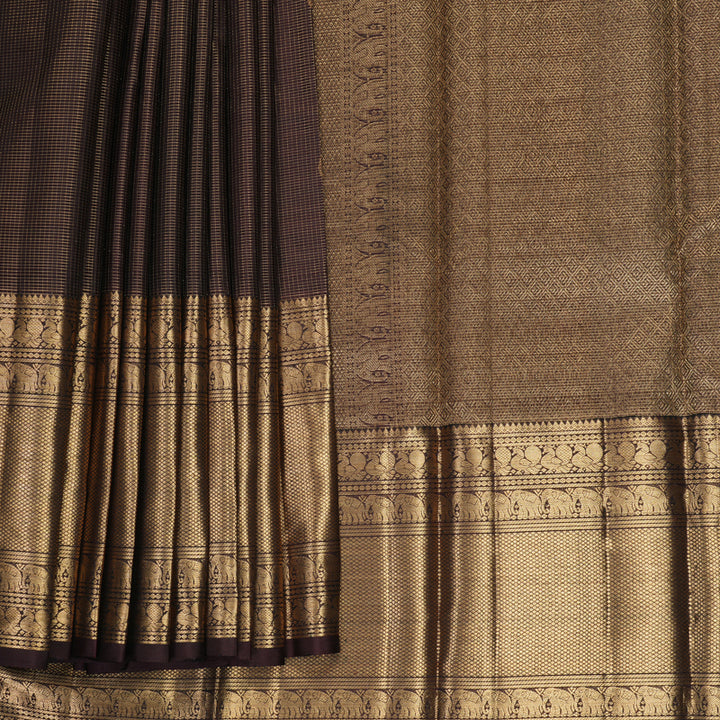 Hayagrivas Handloom Deep Snuff Kanjivaram Silk Saree KBF257E12-2