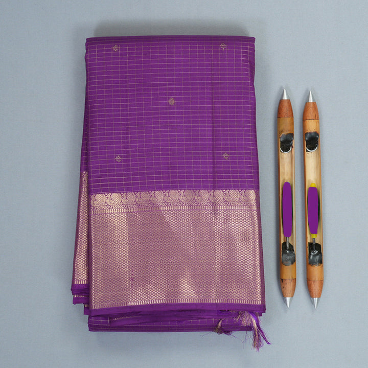 Hayagrivas Handloom Purple Kanjivaram Silk Saree KBF257E13-6