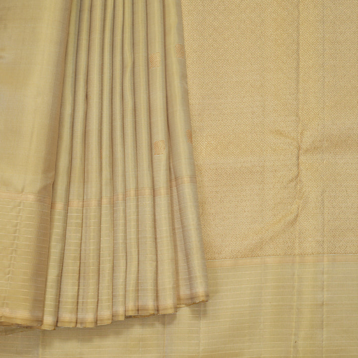 Hayagrivas Handloom Beige Kanjivaram Silk Saree KBF257E17-1