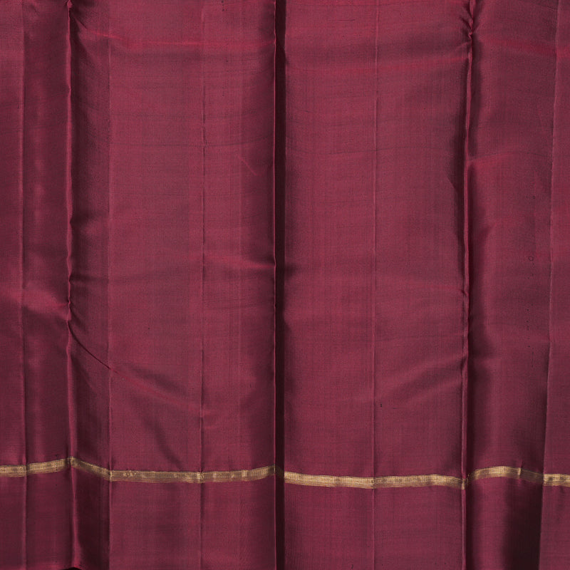 Hayagrivas Handloom Bottle Green Kanjivaram Silk Saree with Wine Magenta Border KBF257E19-2