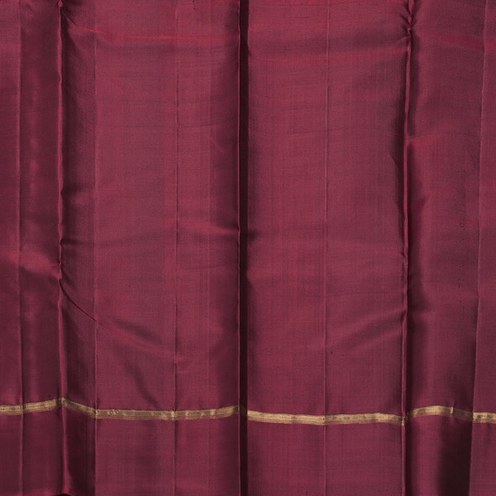 Hayagrivas Handloom Bottle Green Kanjivaram Silk Saree with Wine Magenta Border KBF257E19-2