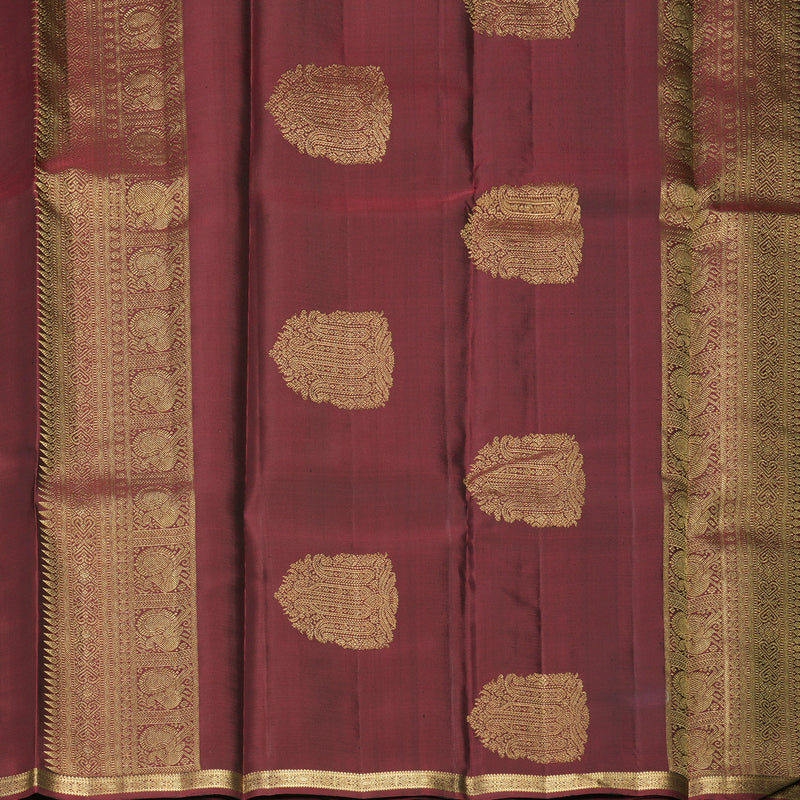 Hayagrivas Handloom Wine Maroon Kanjivaram Silk Saree KBF257E2-2