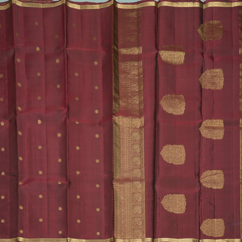 Hayagrivas Handloom Wine Maroon Kanjivaram Silk Saree KBF257E2-2