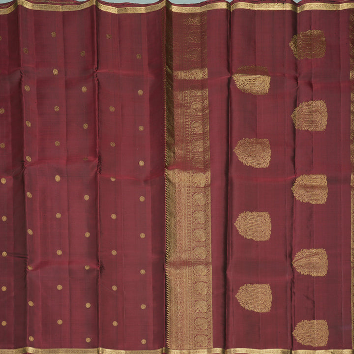 Hayagrivas Handloom Wine Maroon Kanjivaram Silk Saree KBF257E2-2