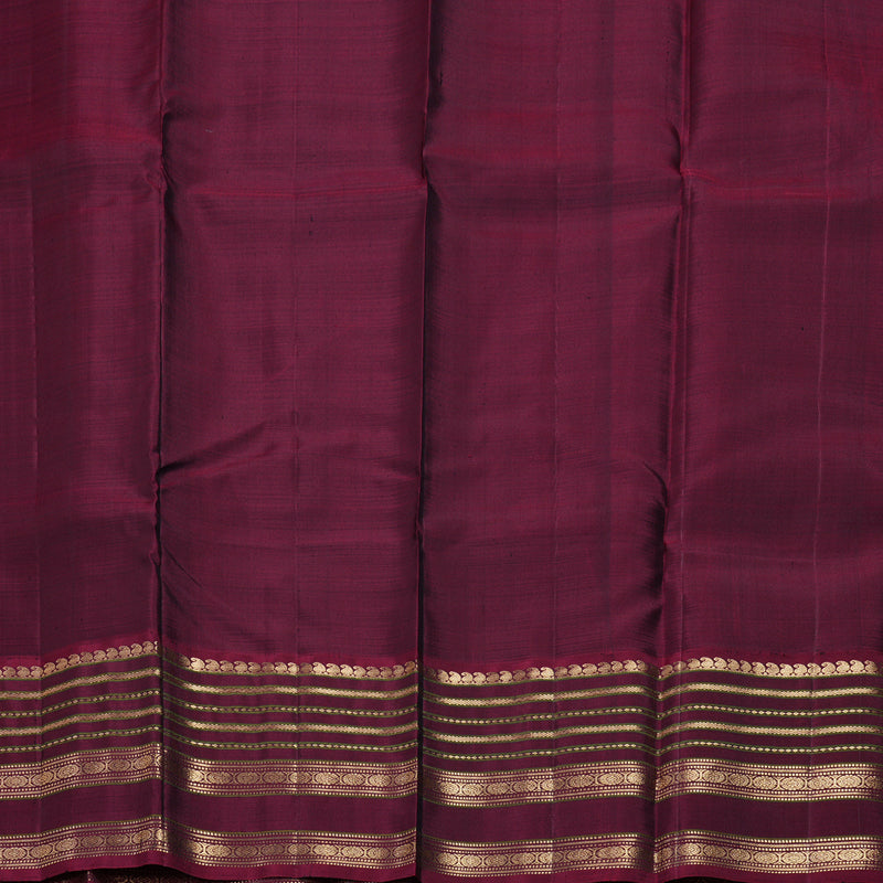 Hayagrivas Handloom Mayilkazhuthu Kanjivaram Silk Saree with Burgundy Border KBF257E21-4
