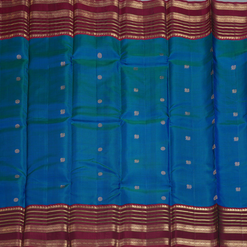 Hayagrivas Handloom Mayilkazhuthu Kanjivaram Silk Saree with Burgundy Border KBF257E21-4
