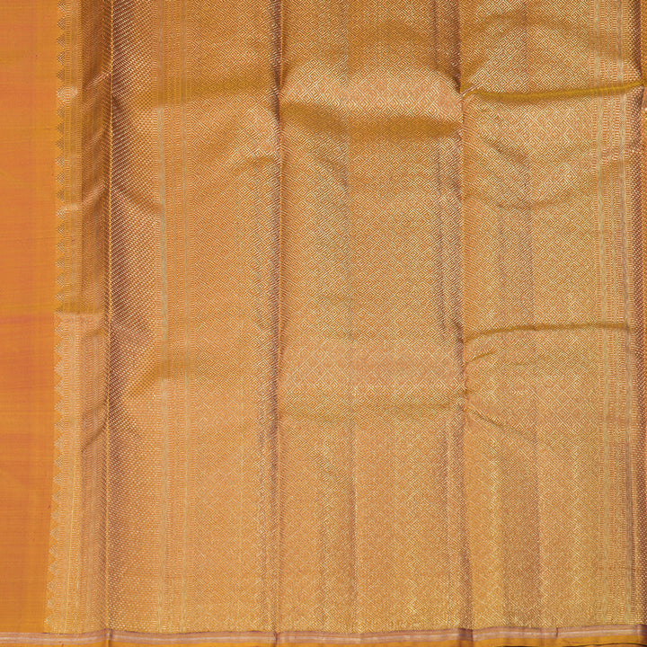 Hayagrivas Handloom Sunset Orange Kanjivaram Silk Saree KBF257E24-1