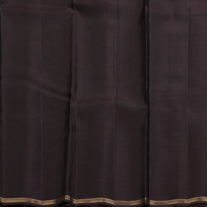 Hayagrivas Handloom Dark Brown Kanjivaram Silk Saree KBF257E24-10