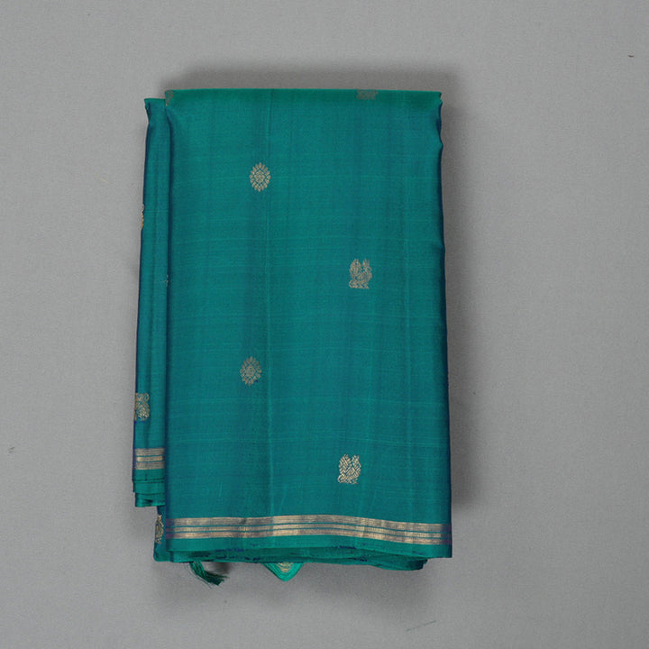 Hayagrivas Handloom Peacock Green Kanjivaram Silk Saree KBF257E24-2