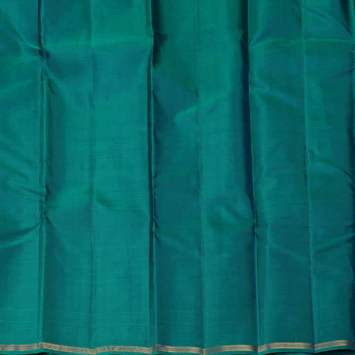 Hayagrivas Handloom Peacock Green Kanjivaram Silk Saree KBF257E24-2