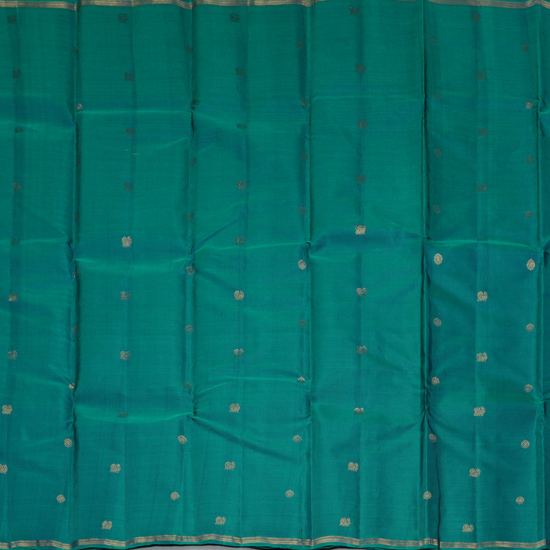 Hayagrivas Handloom Peacock Green Kanjivaram Silk Saree KBF257E24-2