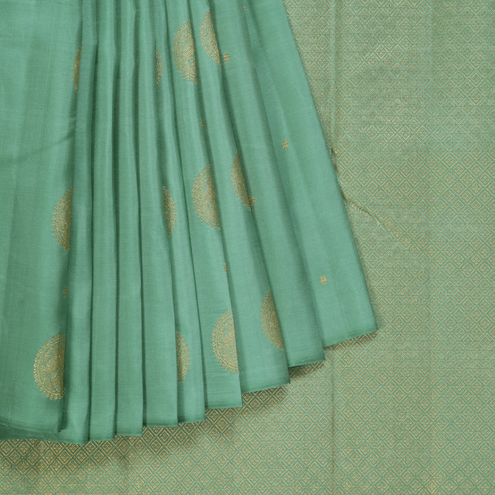 Hayagrivas Handloom Pastel Green Kanjivaram Silk Saree KBF257E24-3