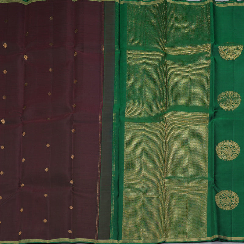 Hayagrivas Handloom Deep Snuff Kanjivaram Silk Saree KBF257E24-5