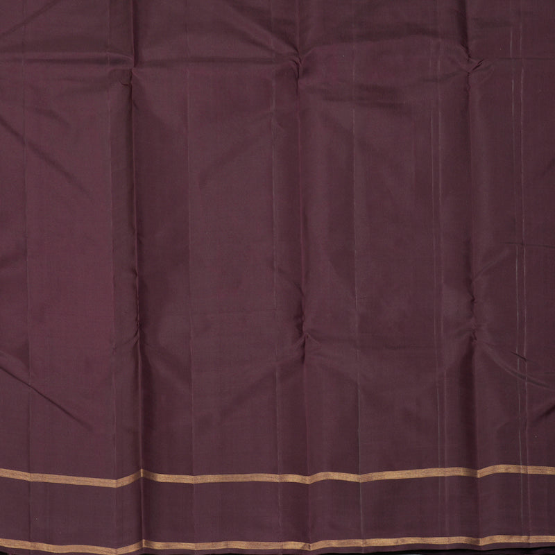 Hayagrivas Handloom Rust Orange Kanjivaram Silk Saree with Plum Purple Border KBF257E30-3
