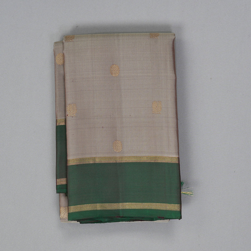 Hayagrivas Handloom Royal Grey Kanjivaram Silk Saree with Bottle Green Border KBF257E30-4