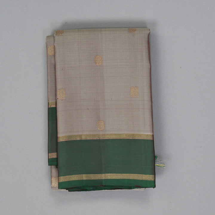 Hayagrivas Handloom Royal Grey Kanjivaram Silk Saree with Bottle Green Border KBF257E30-4