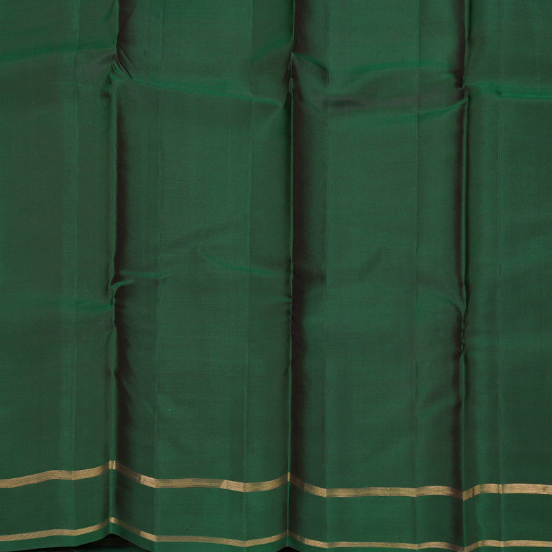 Hayagrivas Handloom Royal Grey Kanjivaram Silk Saree with Bottle Green Border KBF257E30-4