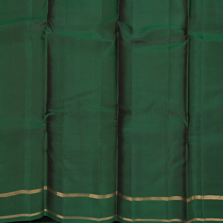 Hayagrivas Handloom Royal Grey Kanjivaram Silk Saree with Bottle Green Border KBF257E30-4