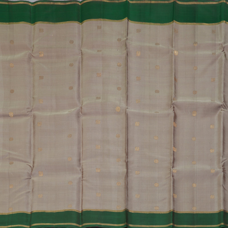 Hayagrivas Handloom Royal Grey Kanjivaram Silk Saree with Bottle Green Border KBF257E30-4