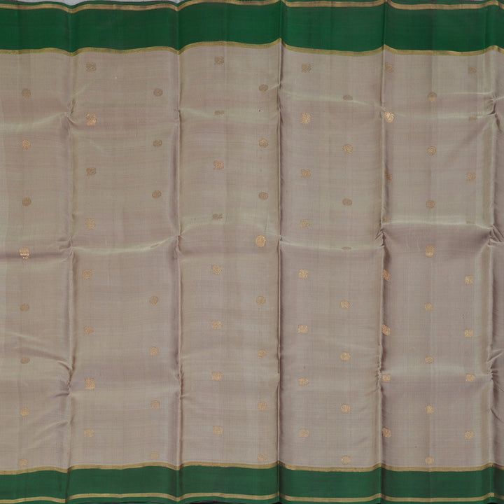 Hayagrivas Handloom Royal Grey Kanjivaram Silk Saree with Bottle Green Border KBF257E30-4