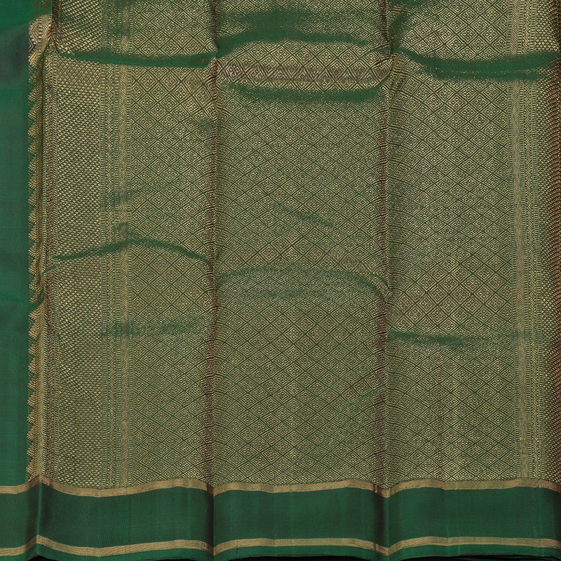 Hayagrivas Handloom Royal Grey Kanjivaram Silk Saree with Bottle Green Border KBF257E30-4