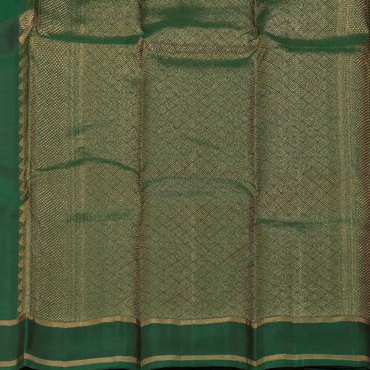 Hayagrivas Handloom Royal Grey Kanjivaram Silk Saree with Bottle Green Border KBF257E30-4