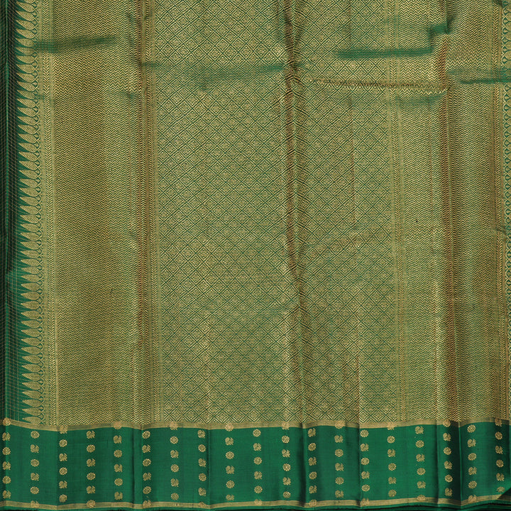 Hayagrivas Handloom Bottle Green Kanjivaram Silk Saree KBF257E32-2