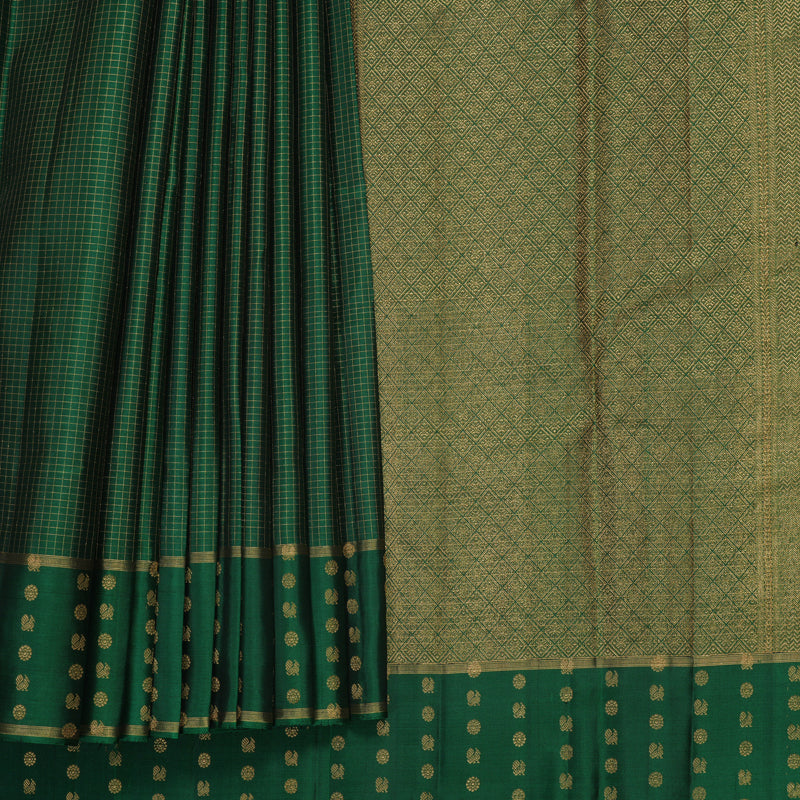 Hayagrivas Handloom Bottle Green Kanjivaram Silk Saree KBF257E32-2