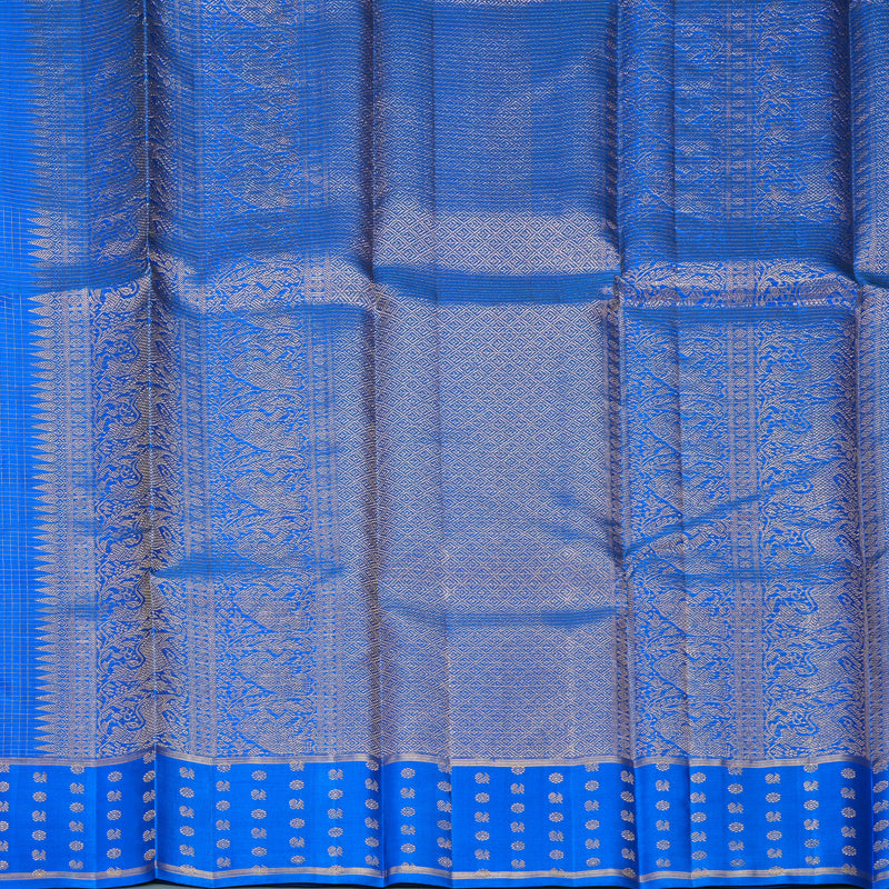 Hayagrivas Handloom MS Blue Kanjivaram Silk Saree KBF257E32-5