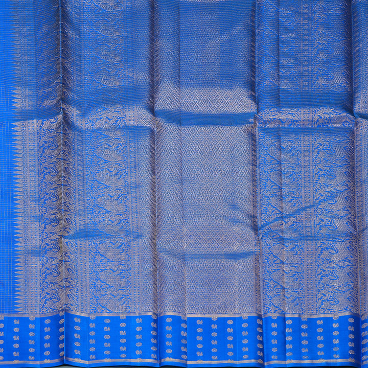 Hayagrivas Handloom MS Blue Kanjivaram Silk Saree KBF257E32-5