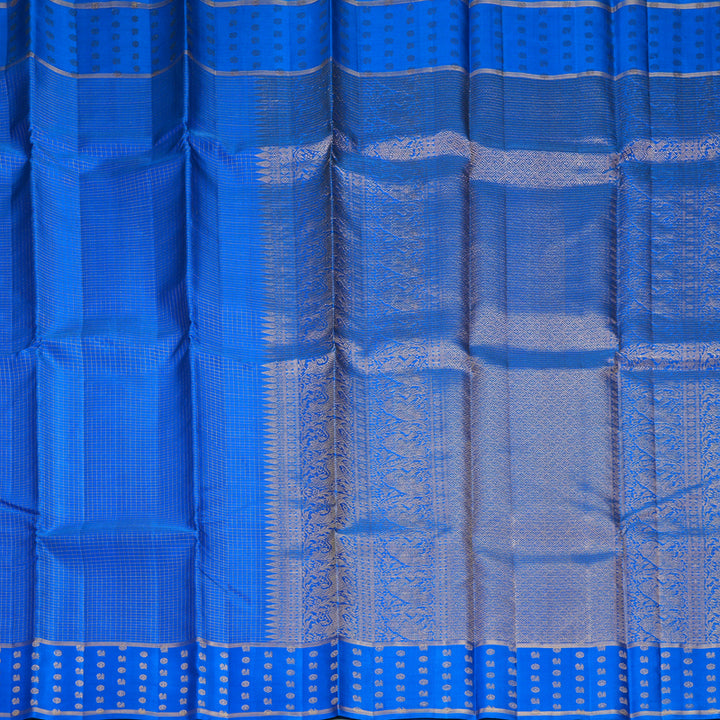 Hayagrivas Handloom MS Blue Kanjivaram Silk Saree KBF257E32-5