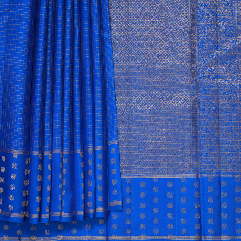 Hayagrivas Handloom MS Blue Kanjivaram Silk Saree KBF257E32-5
