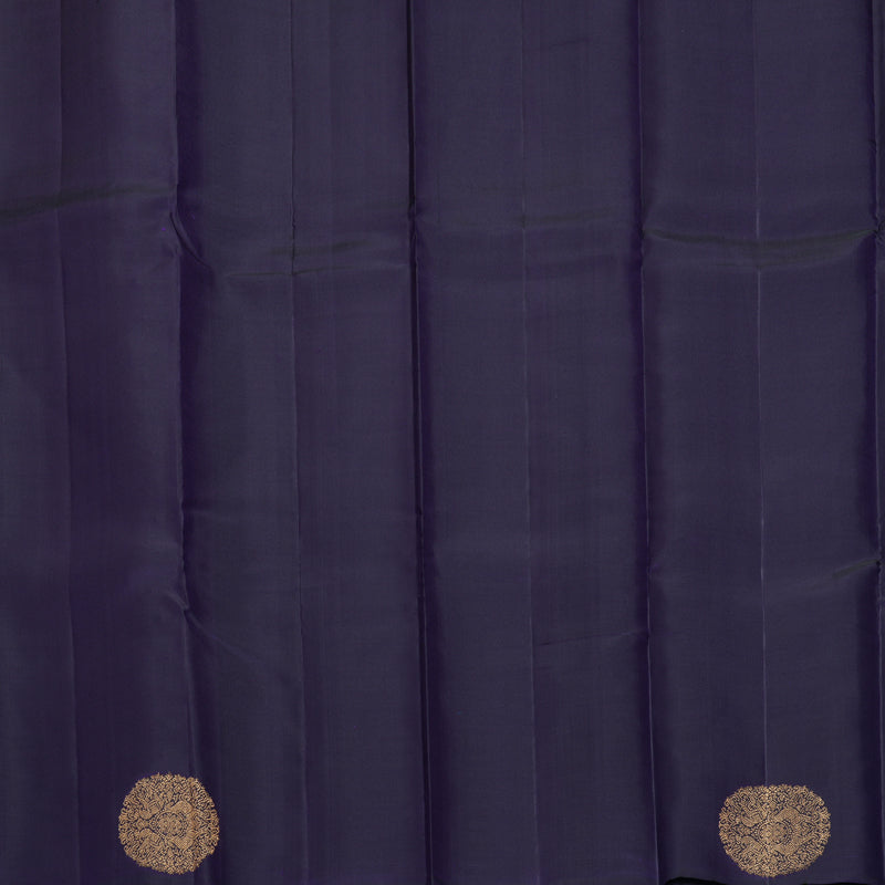 Hayagrivas Handloom Midnight Blue Kanjivaram Silk Saree KBF257E34-2