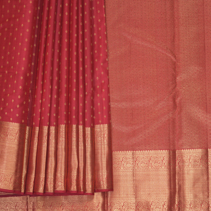 Hayagrivas Handloom Red Kanjivaram Silk Saree KBF257E36-11